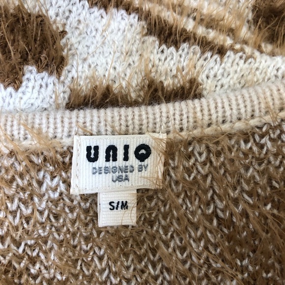 UNIQ Mocha Leopard Print Long Fluffy Textured Cardigan Size: S/M - Picture 11 of 16